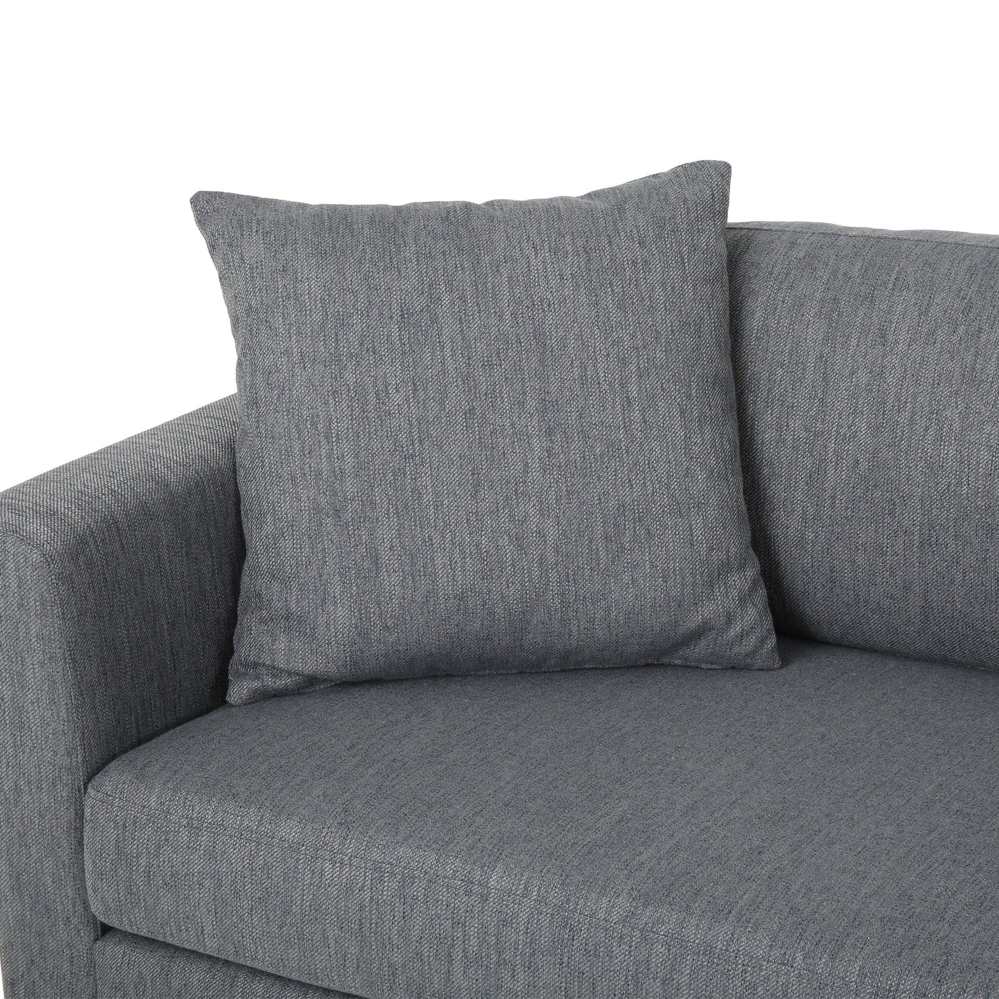 Canapé 3 places moderne 101 en charbon de bois avec pieds en bois et deux coussins pour le salon