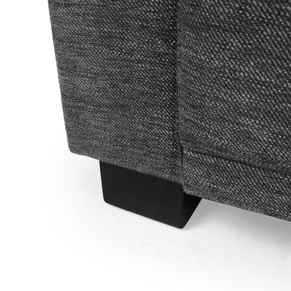 Canapé 3 places rembourré moderne anthracite 80,25 avec coussins et pieds en bois pour le salon