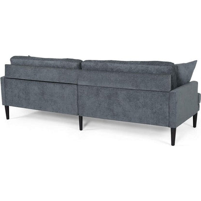 Canapé 3 places rembourré moderne anthracite 96,25 avec pieds en bois et coussins décoratifs pour le salon