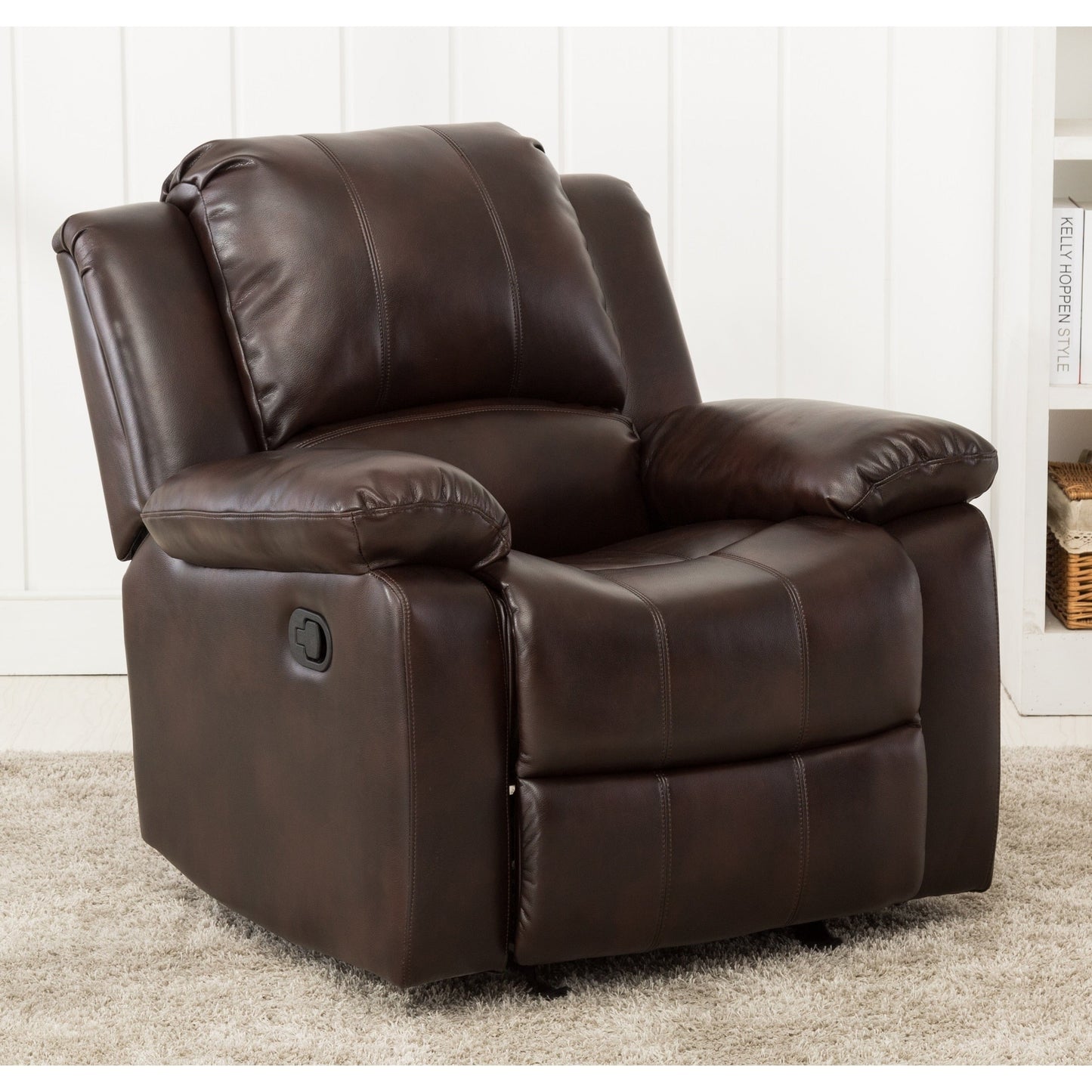Fauteuil inclinable à bascule Charleston en cuir et gel par Greyson Living