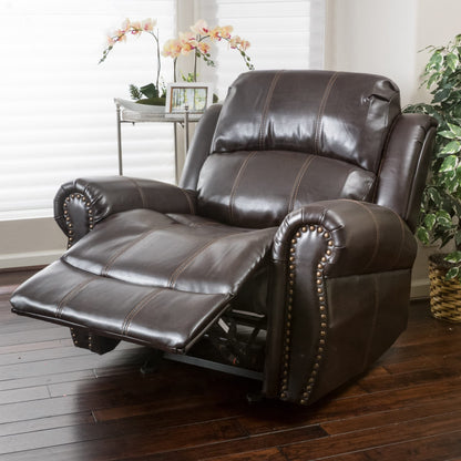 Fauteuil club inclinable Charlie en cuir PU par Christopher Knight Home
