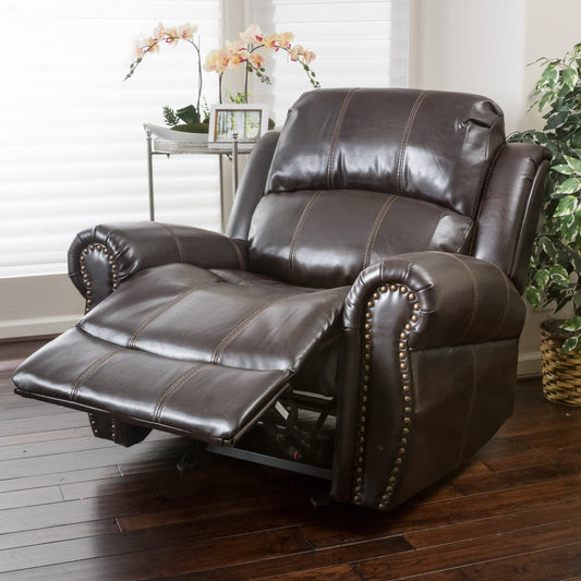 Fauteuil club inclinable Charlie en cuir PU par Christopher Knight Home