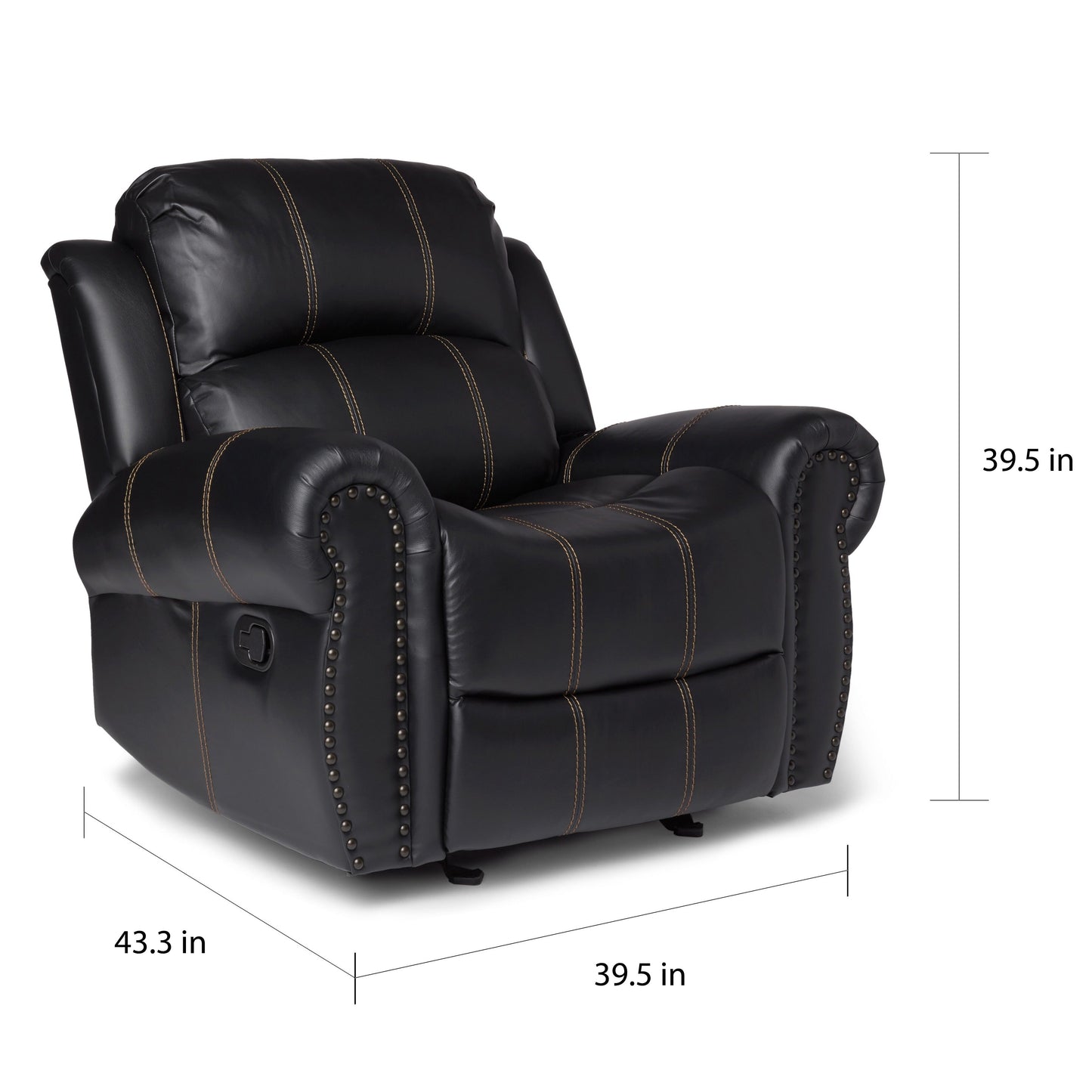 Fauteuil club inclinable Charlie en cuir PU par Christopher Knight Home