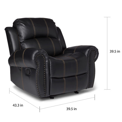 Fauteuil club inclinable Charlie en cuir PU par Christopher Knight Home