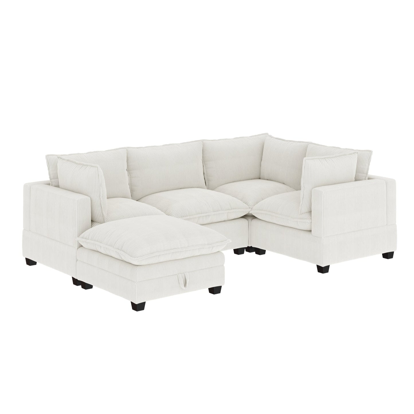 Canapé modulaire rembourré Chelsea Modern Cloud avec assise profonde et coussins moelleux