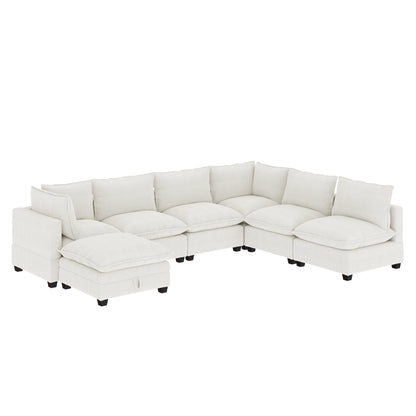 Canapé modulaire rembourré Chelsea Modern Cloud avec assise profonde et coussins moelleux