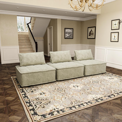 Ensemble de canapé modulaire 3 pièces en chenille