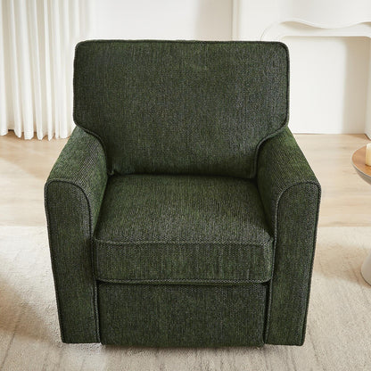 Fauteuil pivotant à 360° en chenille, fauteuil moderne avec poches latérales, fauteuil pivotant, fauteuil inclinable ergonomique pour chambre à coucher