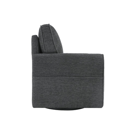 Fauteuil pivotant à 360° en chenille, fauteuil moderne avec poches latérales, fauteuil pivotant, fauteuil inclinable ergonomique pour chambre à coucher