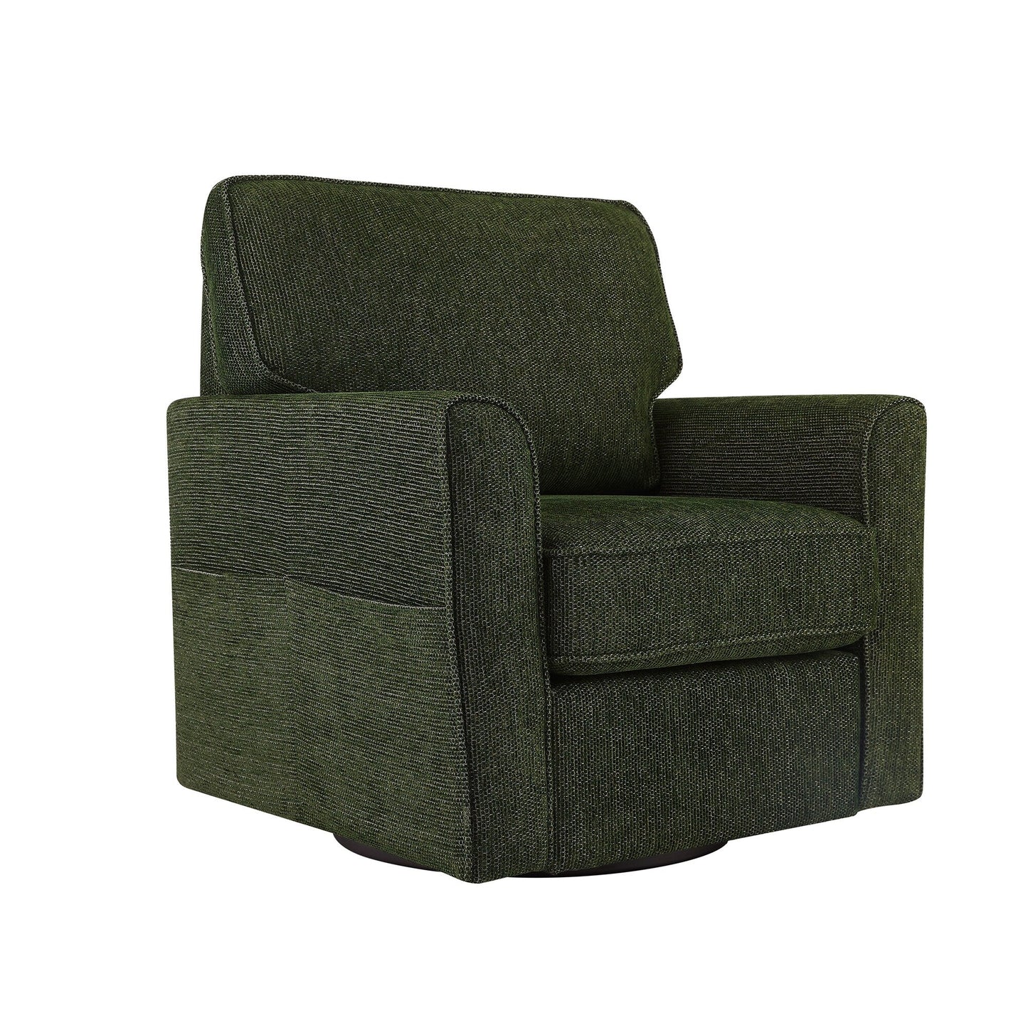 Fauteuil pivotant à 360° en chenille, fauteuil moderne avec poches latérales, fauteuil pivotant, fauteuil inclinable ergonomique pour chambre à coucher