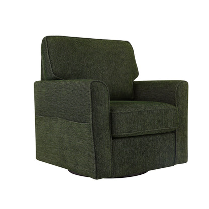 Fauteuil pivotant à 360° en chenille, fauteuil moderne avec poches latérales, fauteuil pivotant, fauteuil inclinable ergonomique pour chambre à coucher