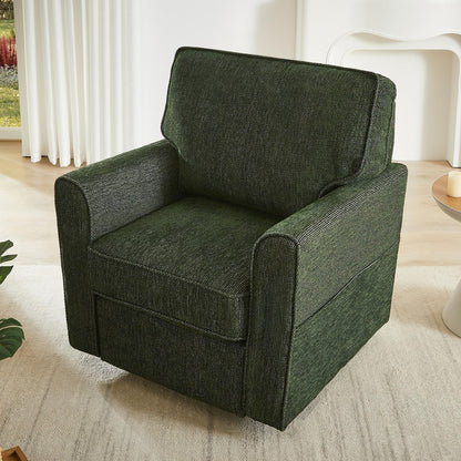 Fauteuil pivotant à 360° en chenille, fauteuil moderne avec poches latérales, fauteuil pivotant, fauteuil inclinable ergonomique pour chambre à coucher