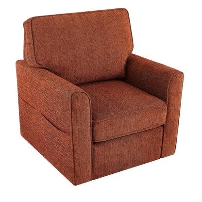 Fauteuil pivotant à 360° en chenille, fauteuil moderne avec poches latérales, fauteuil pivotant, fauteuil inclinable ergonomique pour chambre à coucher
