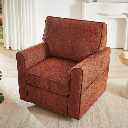 Fauteuil pivotant à 360° en chenille, fauteuil moderne avec poches latérales, fauteuil pivotant, fauteuil inclinable ergonomique pour chambre à coucher