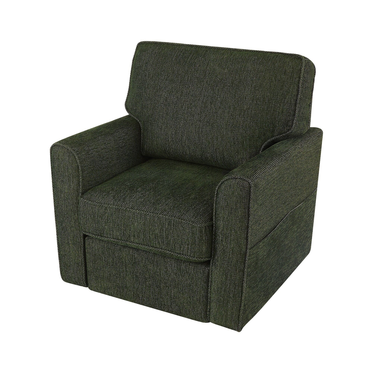 Fauteuil pivotant à 360° en chenille, fauteuil moderne avec poches latérales, fauteuil pivotant, fauteuil inclinable ergonomique pour chambre à coucher