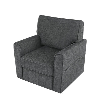 Fauteuil pivotant à 360° en chenille, fauteuil moderne avec poches latérales, fauteuil pivotant, fauteuil inclinable ergonomique pour chambre à coucher