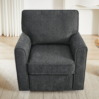 Fauteuil pivotant à 360° en chenille, fauteuil moderne avec poches latérales, fauteuil pivotant, fauteuil inclinable ergonomique pour chambre à coucher
