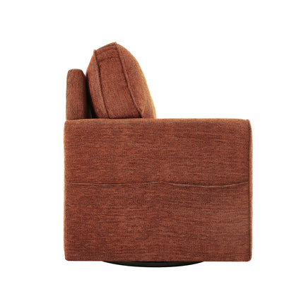 Fauteuil pivotant à 360° en chenille, fauteuil moderne avec poches latérales, fauteuil pivotant, fauteuil inclinable ergonomique pour chambre à coucher