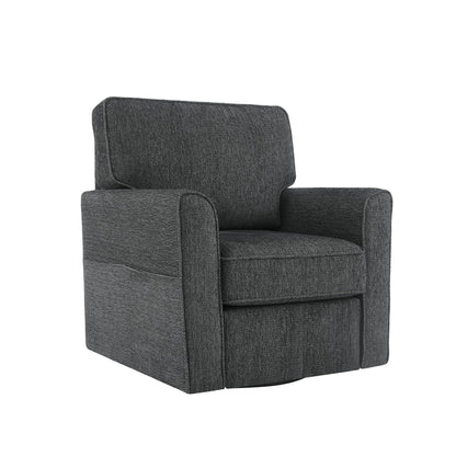 Fauteuil pivotant à 360° en chenille, fauteuil moderne avec poches latérales, fauteuil pivotant, fauteuil inclinable ergonomique pour chambre à coucher