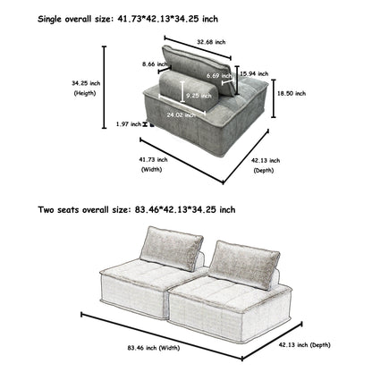 Ensemble de canapés modulaires 4 pièces en chenille