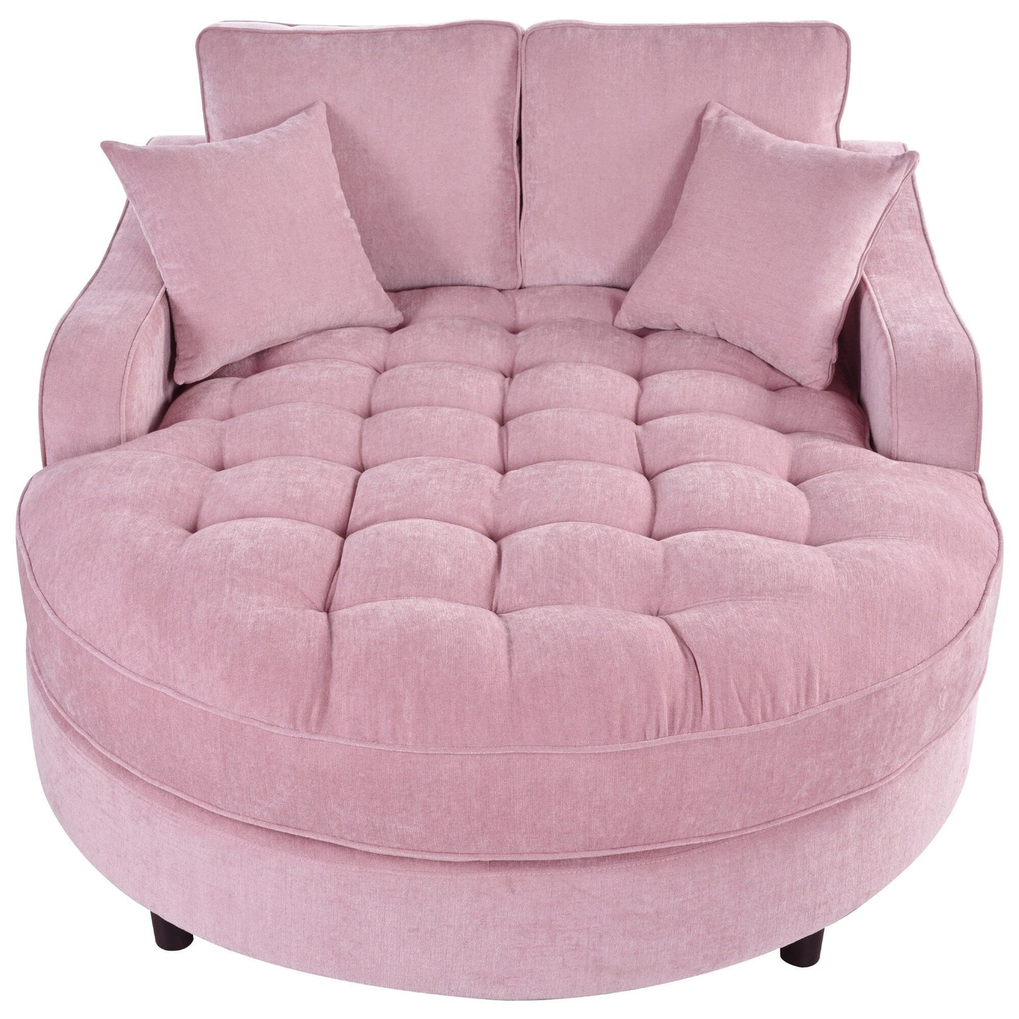 Canapé-lit en chenille, canapé-lit rembourré avec dossier capitonné et 2 coussins amovibles pour le salon