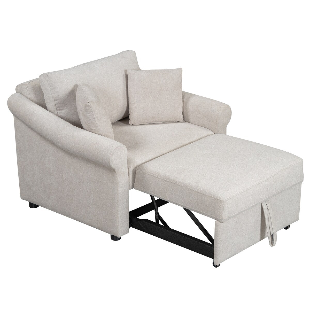 Fauteuil convertible en chenille avec dossier réglable, 3 en 1, transformable en lit, lit simple pour salon