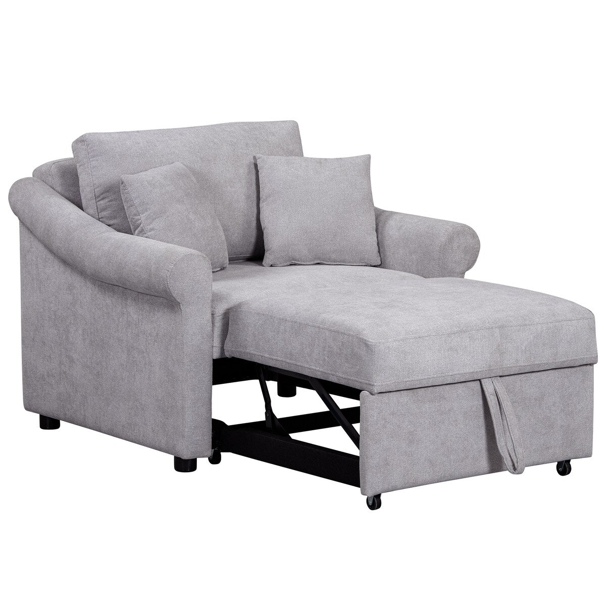 Fauteuil convertible en chenille avec dossier réglable, 3 en 1, transformable en lit, lit simple pour salon