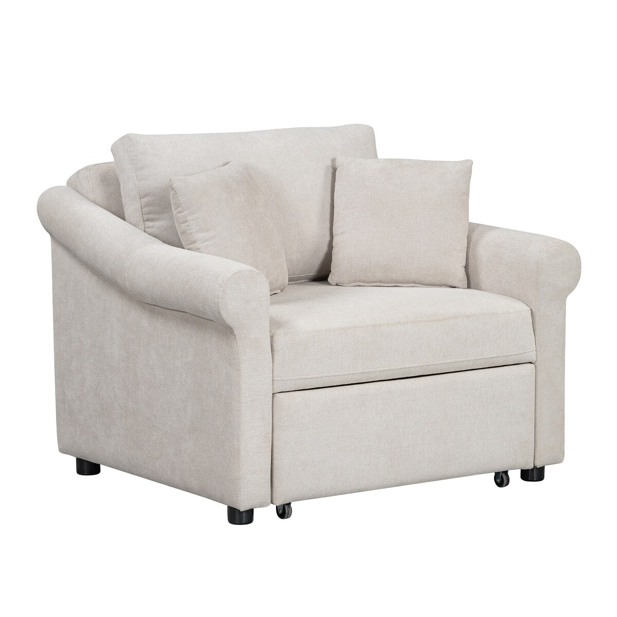 Fauteuil convertible en chenille avec dossier réglable, 3 en 1, transformable en lit, lit simple pour salon
