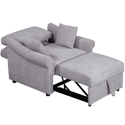 Fauteuil convertible en chenille avec dossier réglable, 3 en 1, transformable en lit, lit simple pour salon
