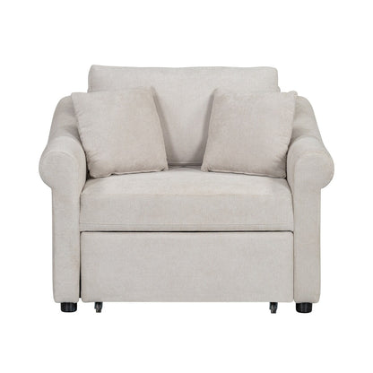 Fauteuil convertible en chenille avec dossier réglable, 3 en 1, transformable en lit, lit simple pour salon