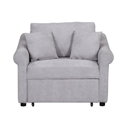 Fauteuil convertible en chenille avec dossier réglable, 3 en 1, transformable en lit, lit simple pour salon