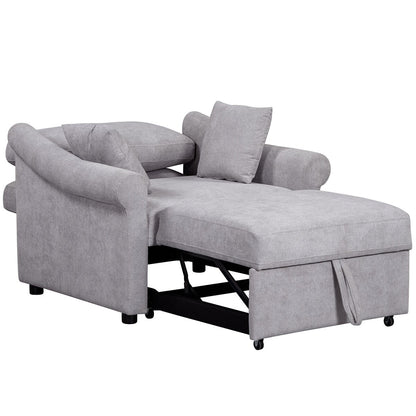Fauteuil convertible en chenille avec dossier réglable, 3 en 1, transformable en lit, lit simple pour salon