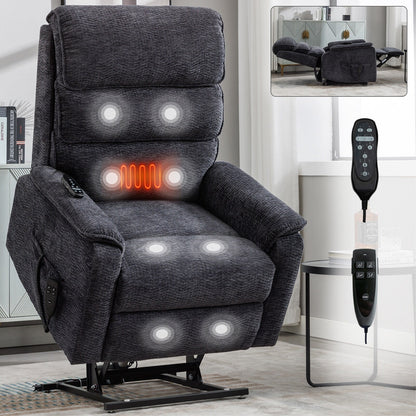 Fauteuil inclinable électrique Chenille à double moteur avec télécommande électrique, massage thermique et mécanisme de mouvement robuste