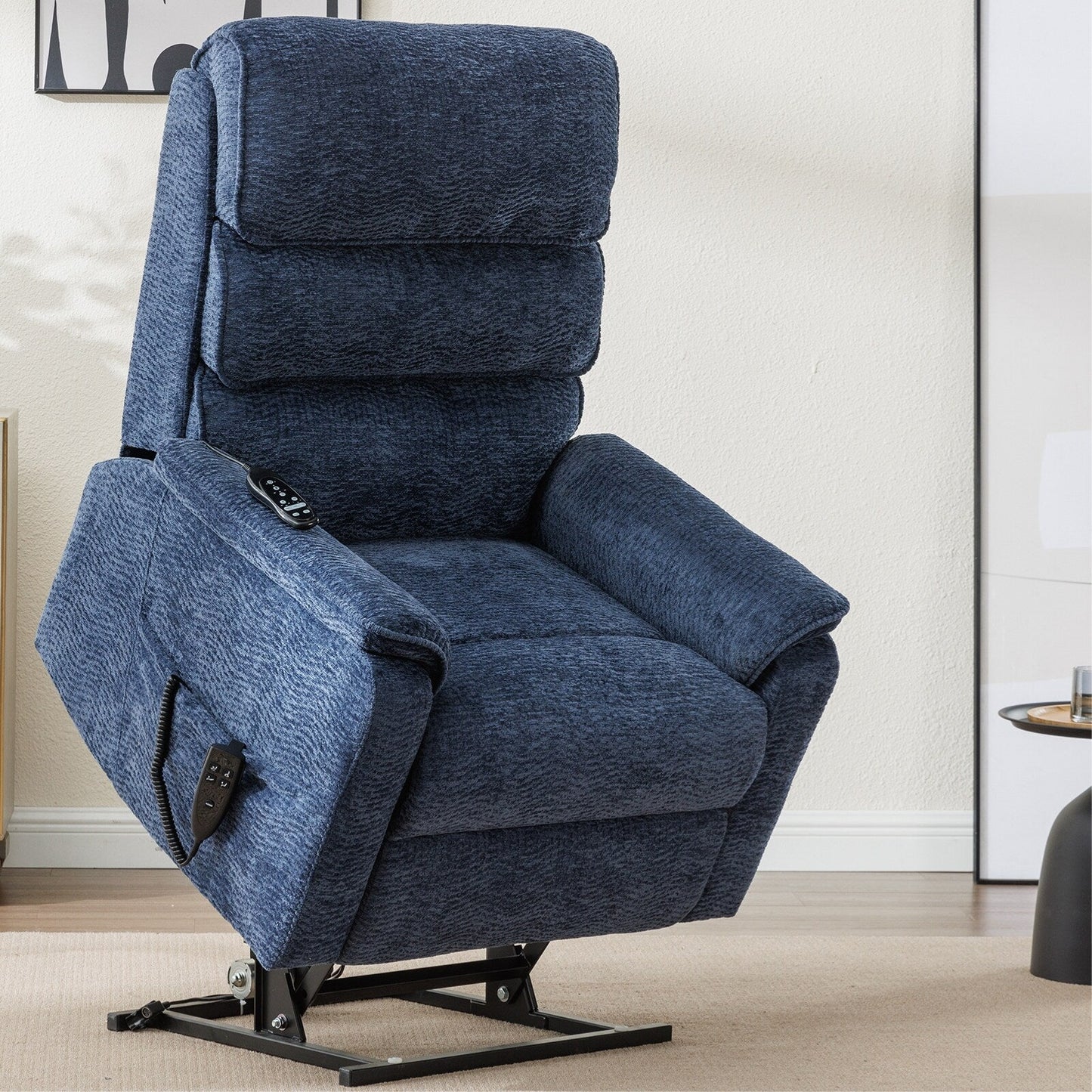Fauteuil inclinable électrique Chenille à double moteur avec télécommande électrique, massage thermique et mécanisme de mouvement robuste