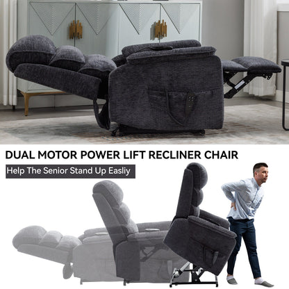 Fauteuil inclinable électrique Chenille à double moteur avec télécommande électrique, massage thermique et mécanisme de mouvement robuste