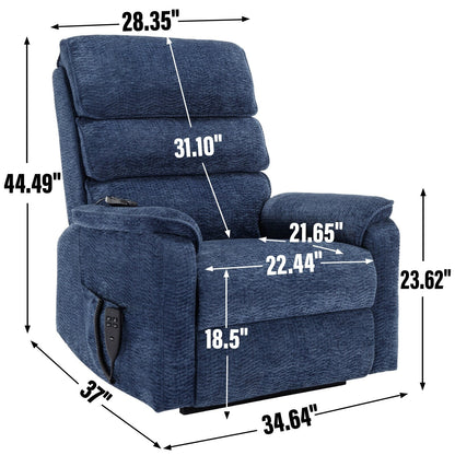 Fauteuil inclinable électrique Chenille à double moteur avec télécommande électrique, massage thermique et mécanisme de mouvement robuste