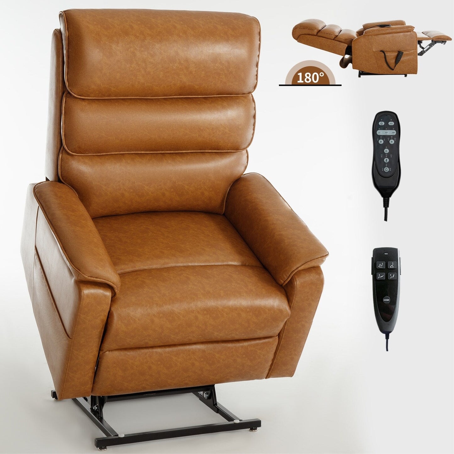 Fauteuil inclinable électrique Chenille à double moteur avec télécommande électrique, massage thermique et mécanisme de mouvement robuste