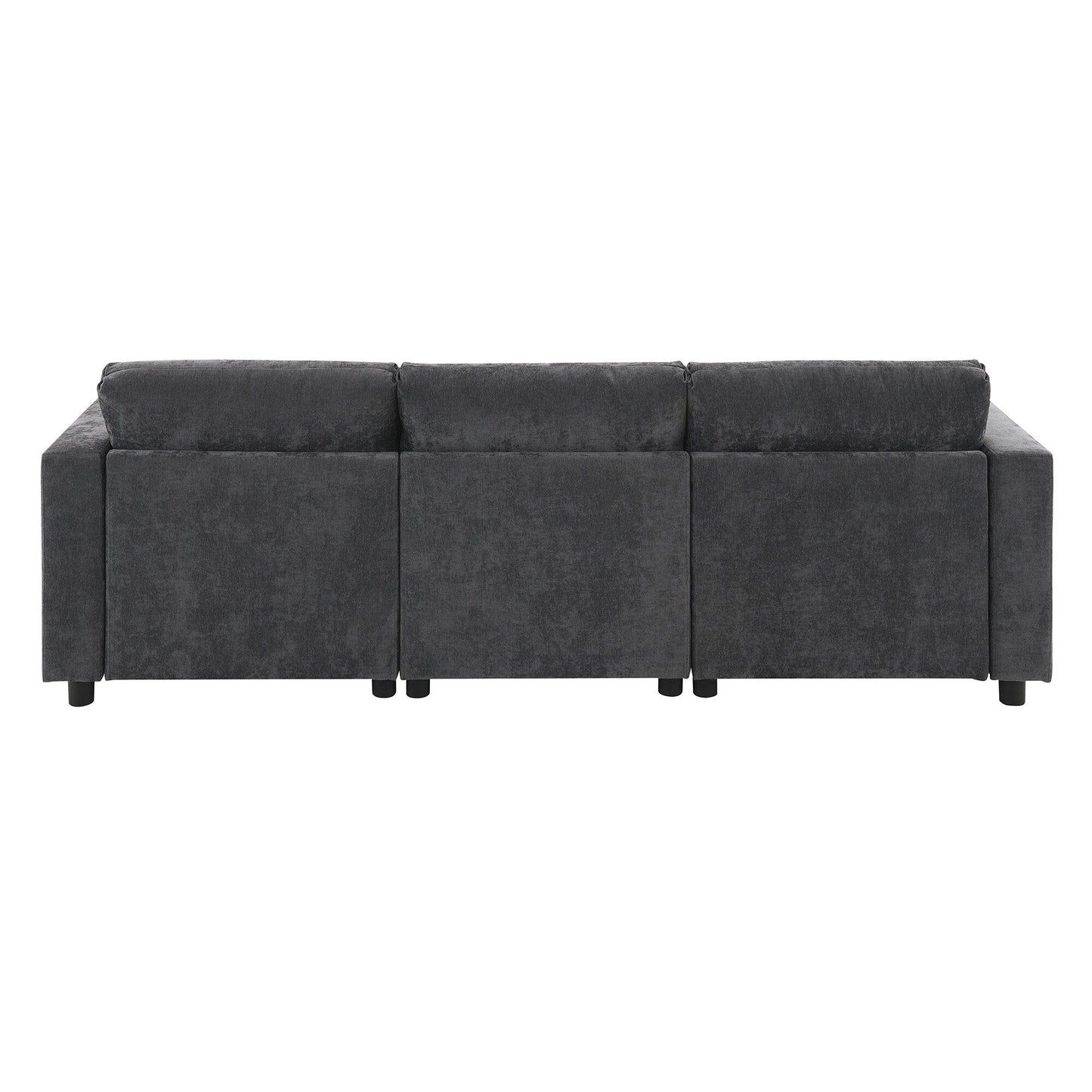 Canapé modulaire sectionnel en chenille avec poches de rangement, ensemble de canapé en U 5 places avec coussins, canapé Cloud avec 2 poufs amovibles