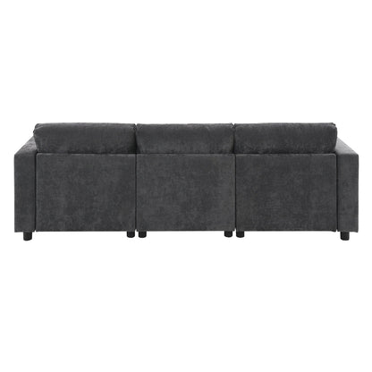 Canapé modulaire sectionnel en chenille avec poches de rangement, ensemble de canapé en U 5 places avec coussins, canapé Cloud avec 2 poufs amovibles