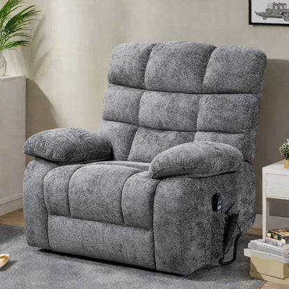 Fauteuil inclinable électrique Chenille pour grands et grands avec massage, chauffage, deux moteurs et inclinaison à 180°
