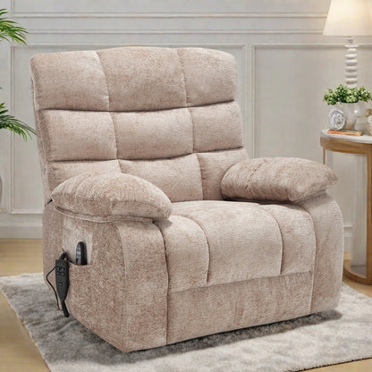 Fauteuil inclinable électrique Chenille pour grands et grands avec massage, chauffage, deux moteurs et inclinaison à 180°