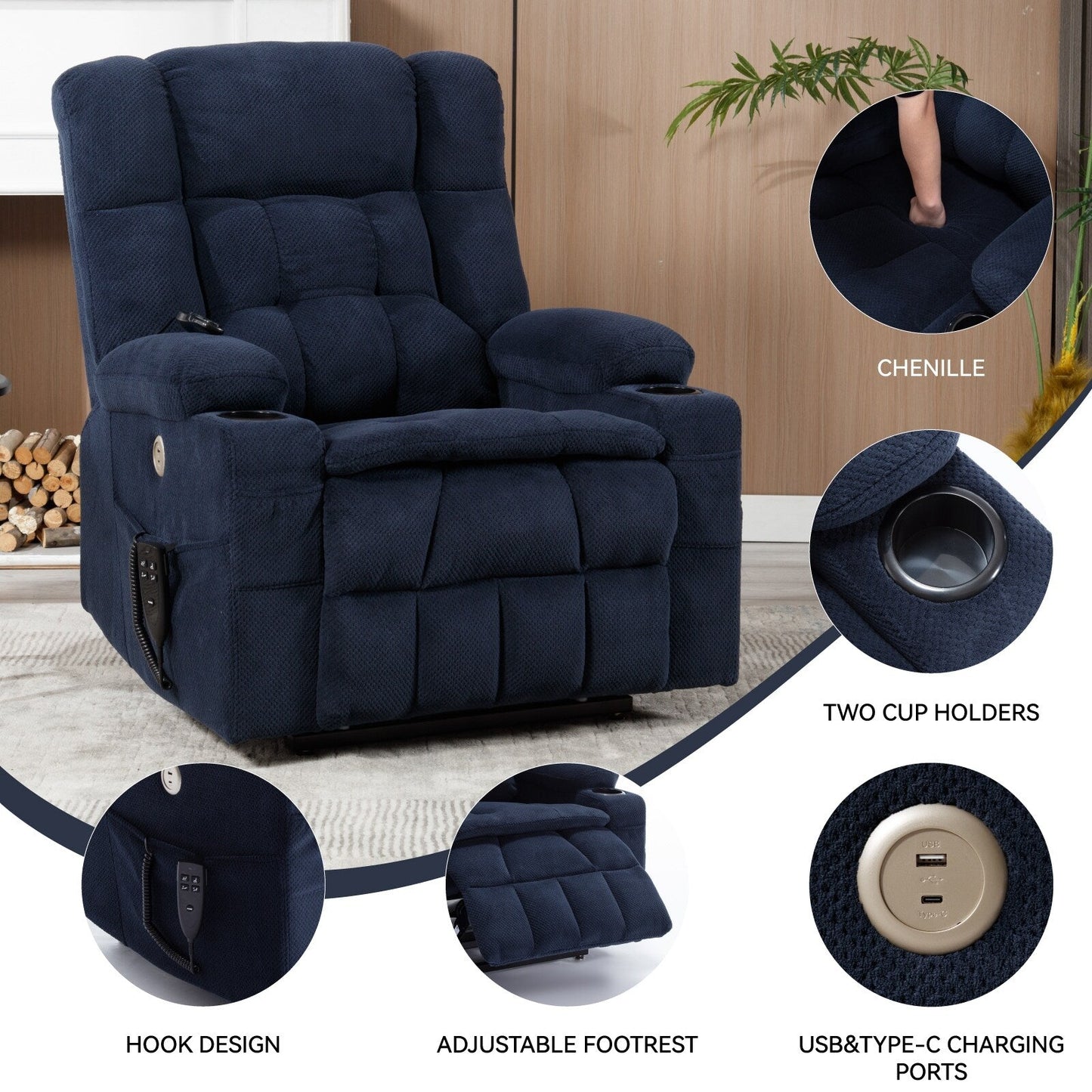 Fauteuil inclinable électrique en chenille
