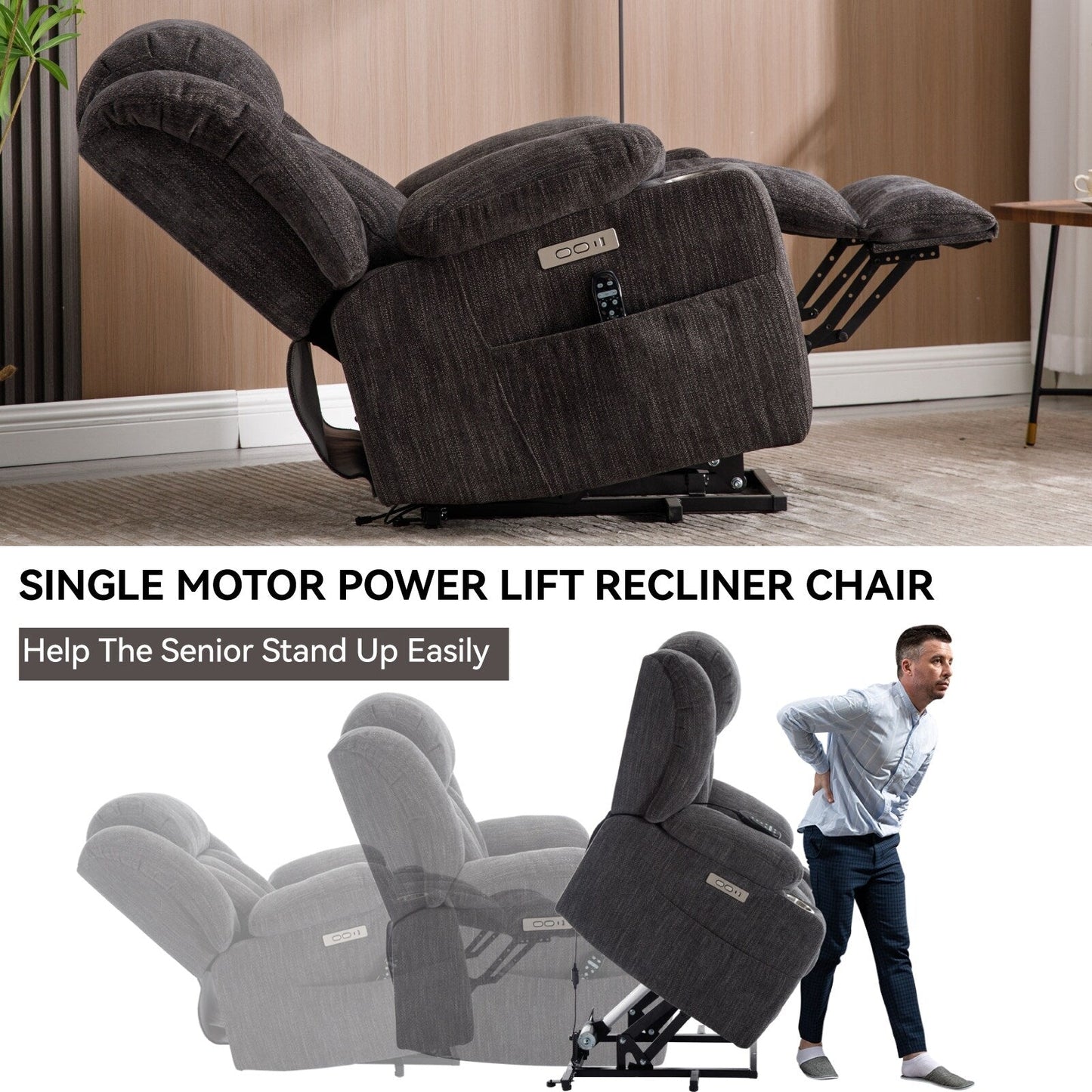 Fauteuil inclinable électrique en chenille