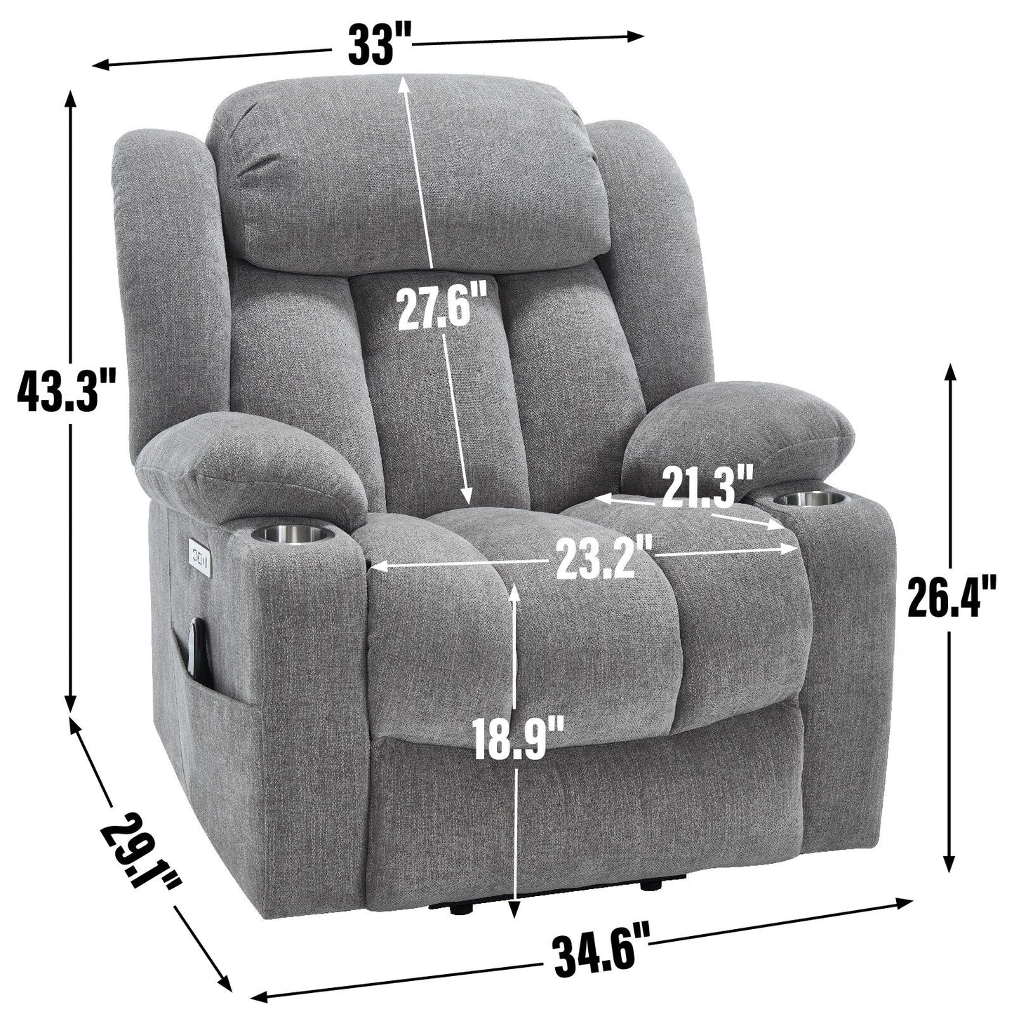 Fauteuil inclinable électrique en chenille