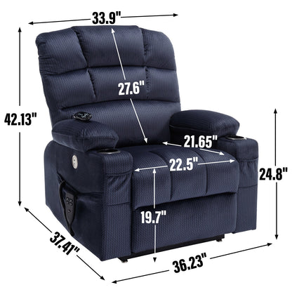 Fauteuil inclinable électrique Chenille avec massage, chauffage et porte-gobelets