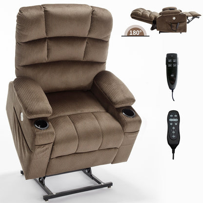 Fauteuil inclinable électrique Chenille avec massage, chauffage et porte-gobelets