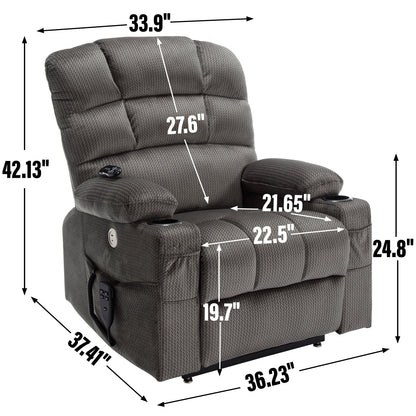 Fauteuil inclinable électrique Chenille avec massage, chauffage et porte-gobelets