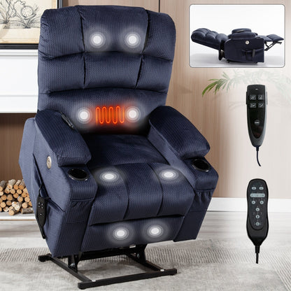 Fauteuil inclinable électrique Chenille avec massage, chauffage et porte-gobelets