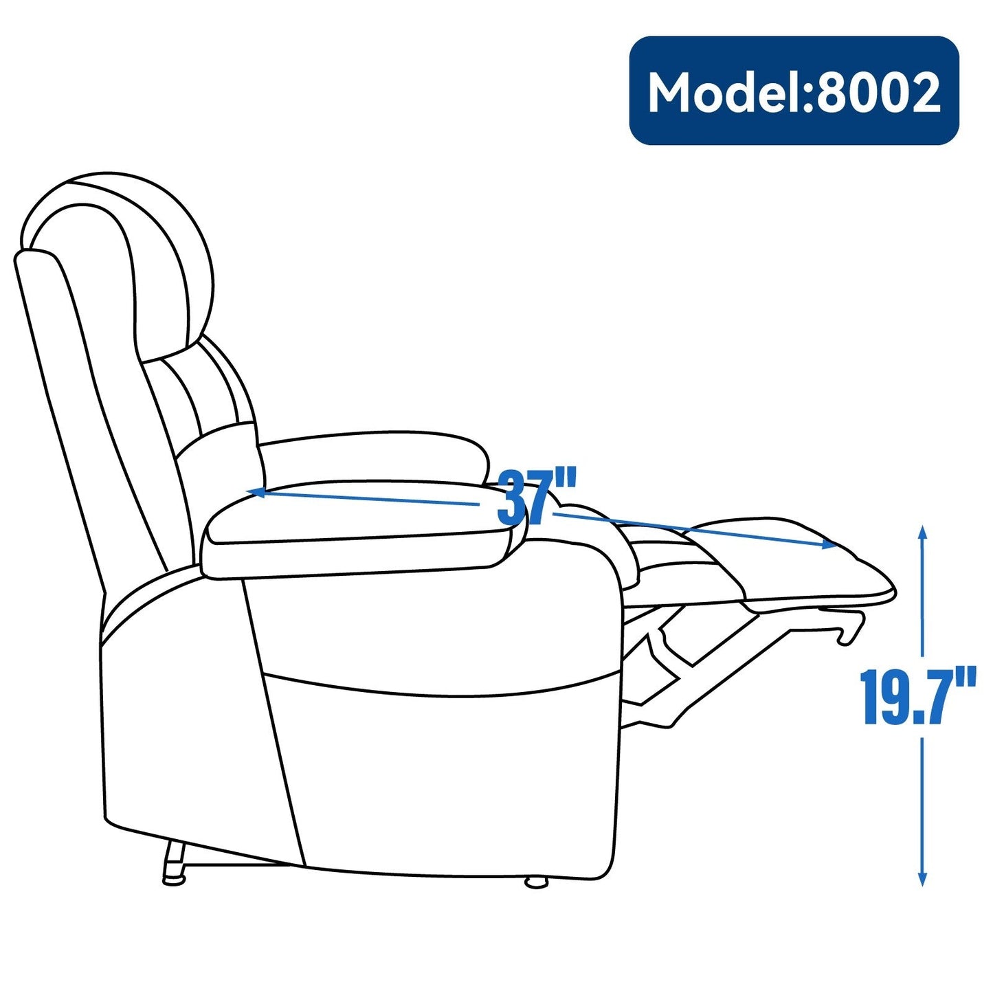 Fauteuil inclinable électrique Chenille avec massage, chauffage et porte-gobelets