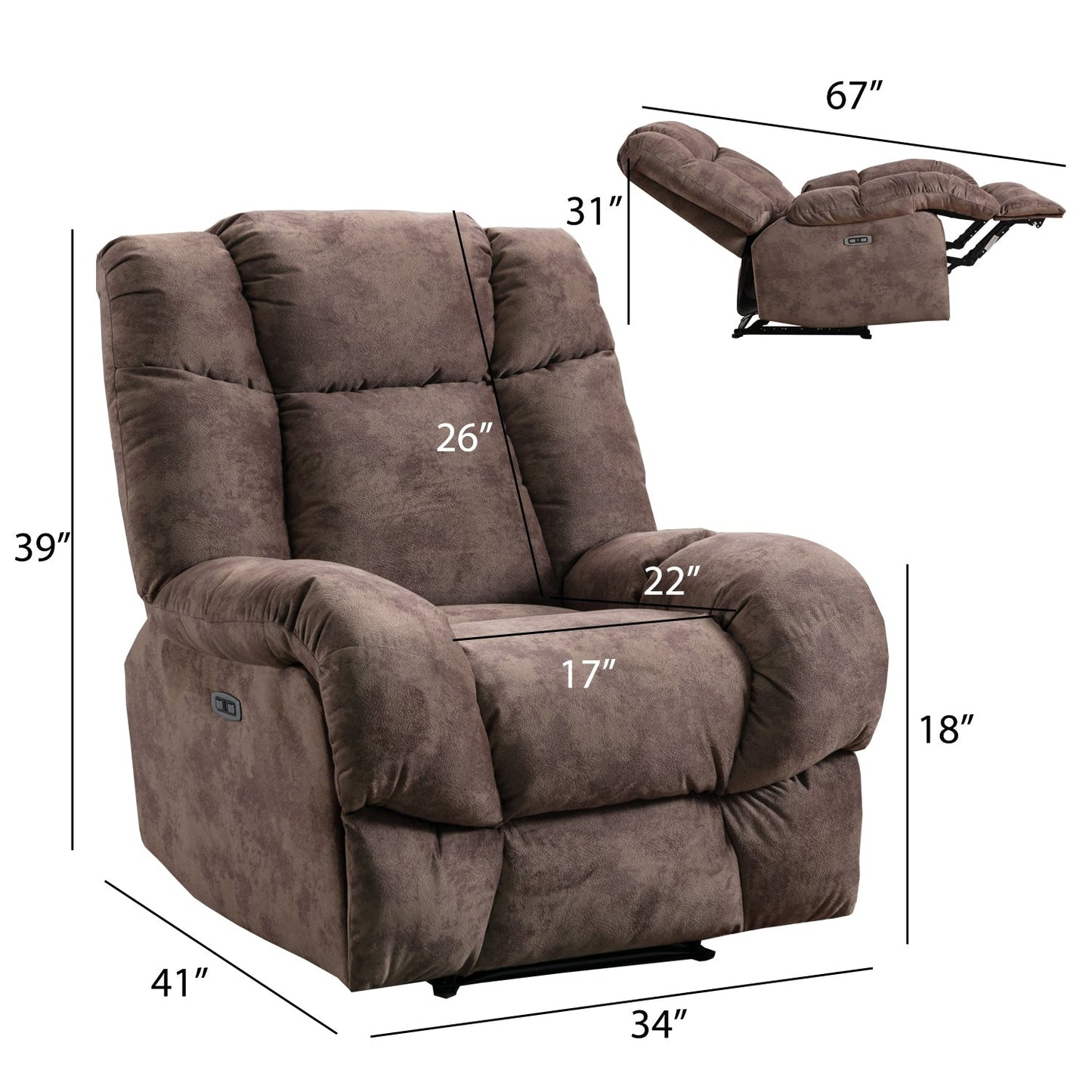 Fauteuil inclinable standard électrique Chenille